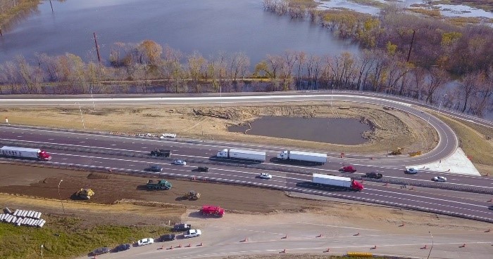 A birds-eye view of a Minnesota highway