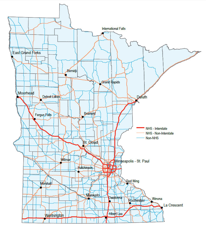 Minnesota's state highway network
