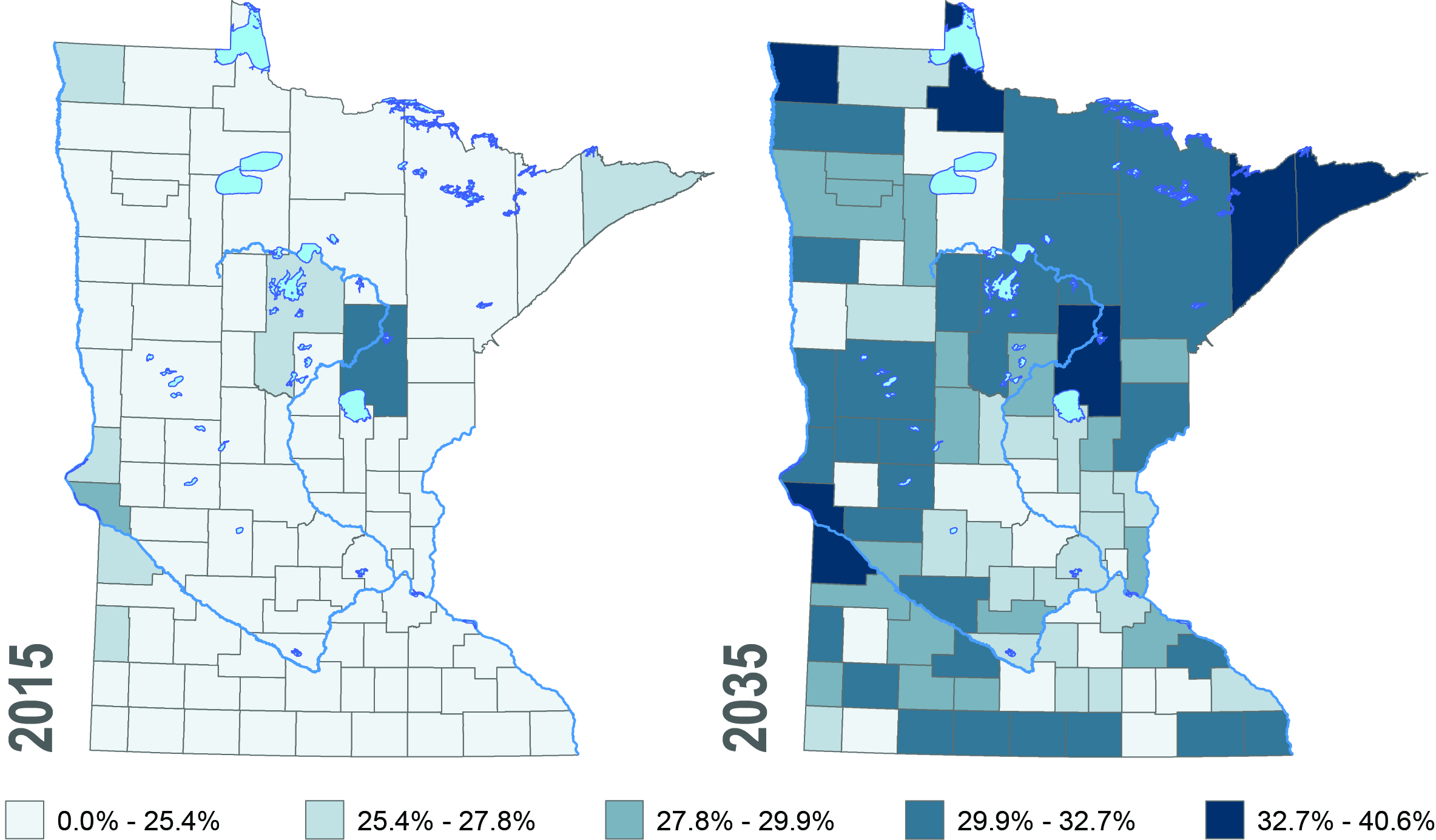 Figure 3-1: Percentage of county residents over the age of 65