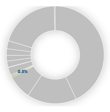 0.3% of the total budget